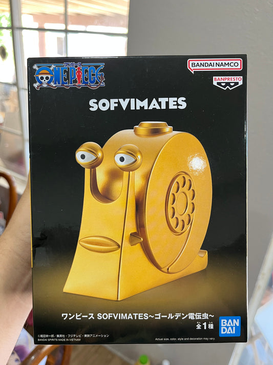 One Piece Sofvimates Golden Den Den Mushi Figure