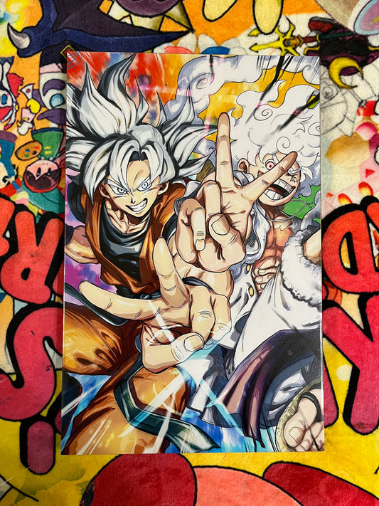 11 By 17 Poster: LuffyXGokuWhite