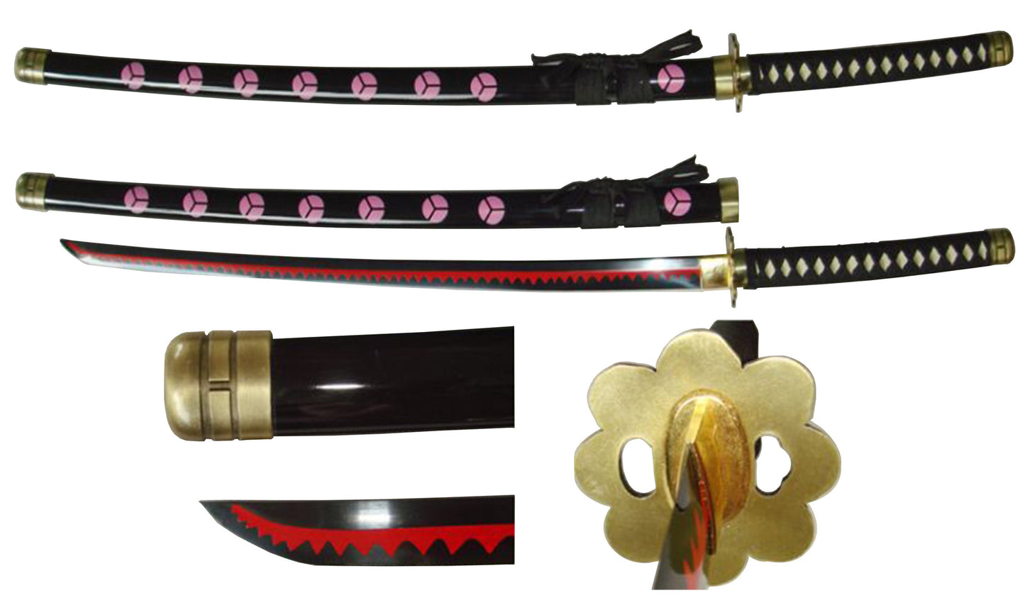 Metal 41-1/2" Hand Sharpen Animate Full Tang Samurai Sword - Zoro Shusui